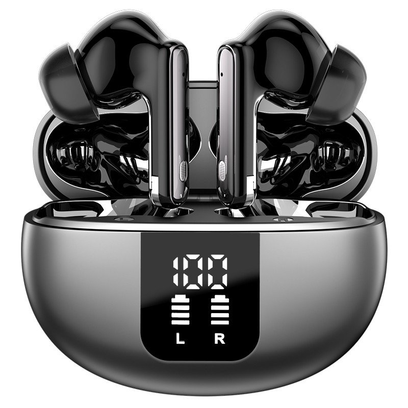 Large Dynamic 13mm in Ear Earphones Short Handle Design Wireless Tws Earbuds Noise Cancelling with 4 HD Microphones